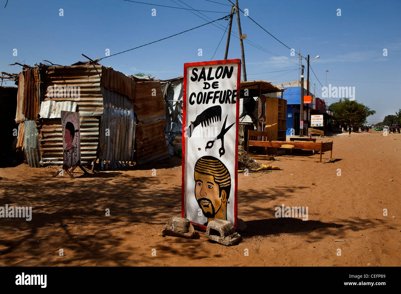 Barbers unterzeichnen Saly, Senegal Stockfoto