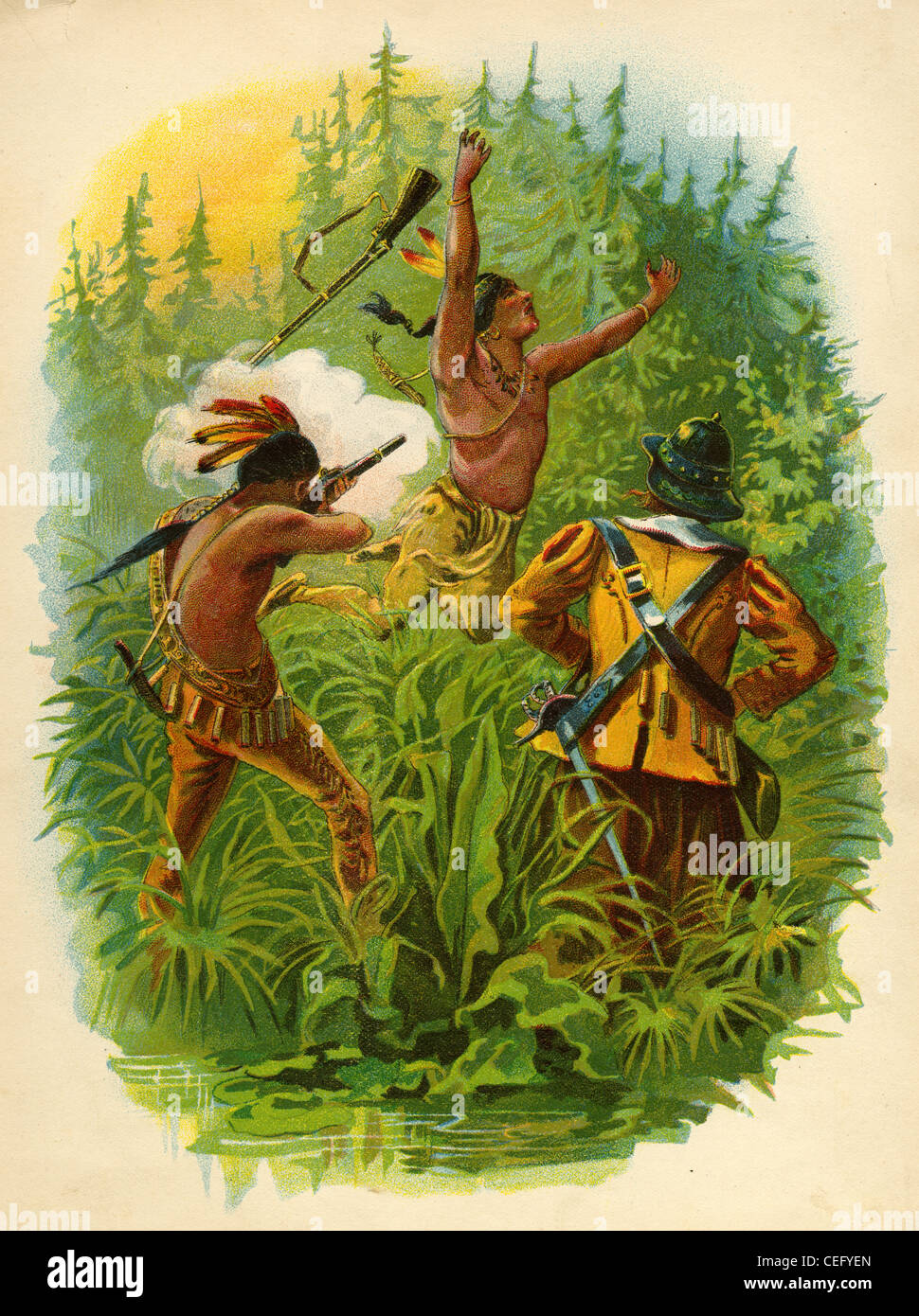 Um 1900 Farblitho drucken, der Tod von König Philip. Stockfoto