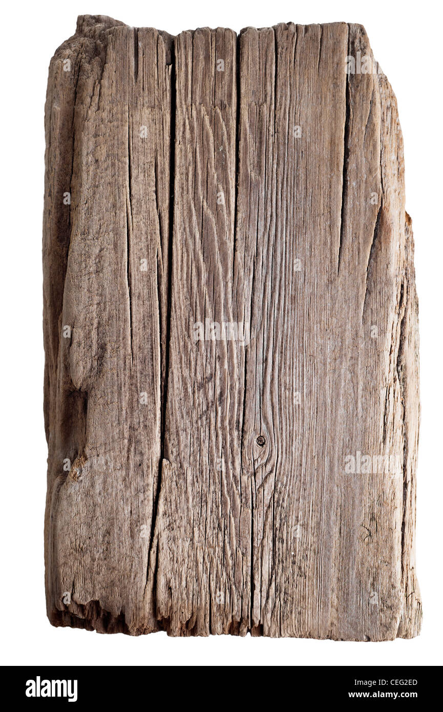 Holzstruktur. Alten Holzbrett isoliert auf weißem Hintergrund Stockfoto