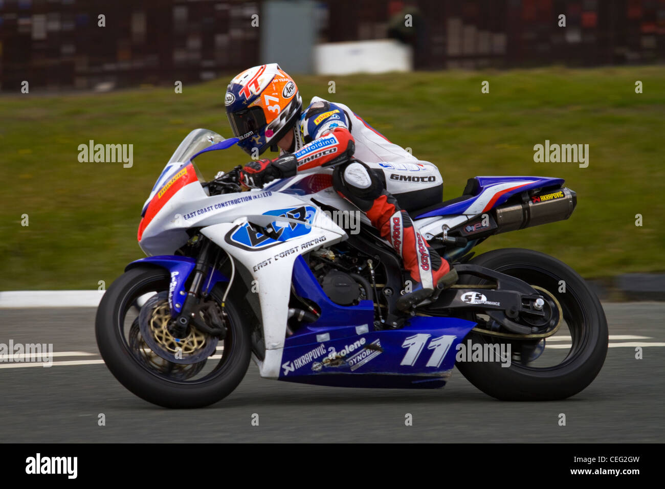 Gary Johnston Ostküste Racing Honda auf der Isle Of Man TT 2011 Stockfoto