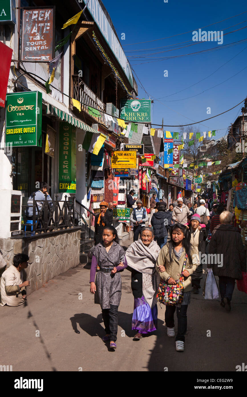 Indien, Westbengalen, Darjeeling, Nehru Road, ehemals der Mall Stockfoto