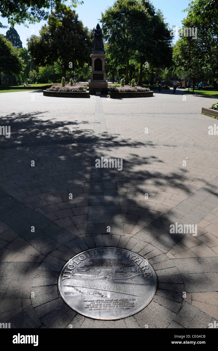 Statue der Königin Victoria auf dem Queen Victoria Square, Christchurch in Neuseeland Stockfoto