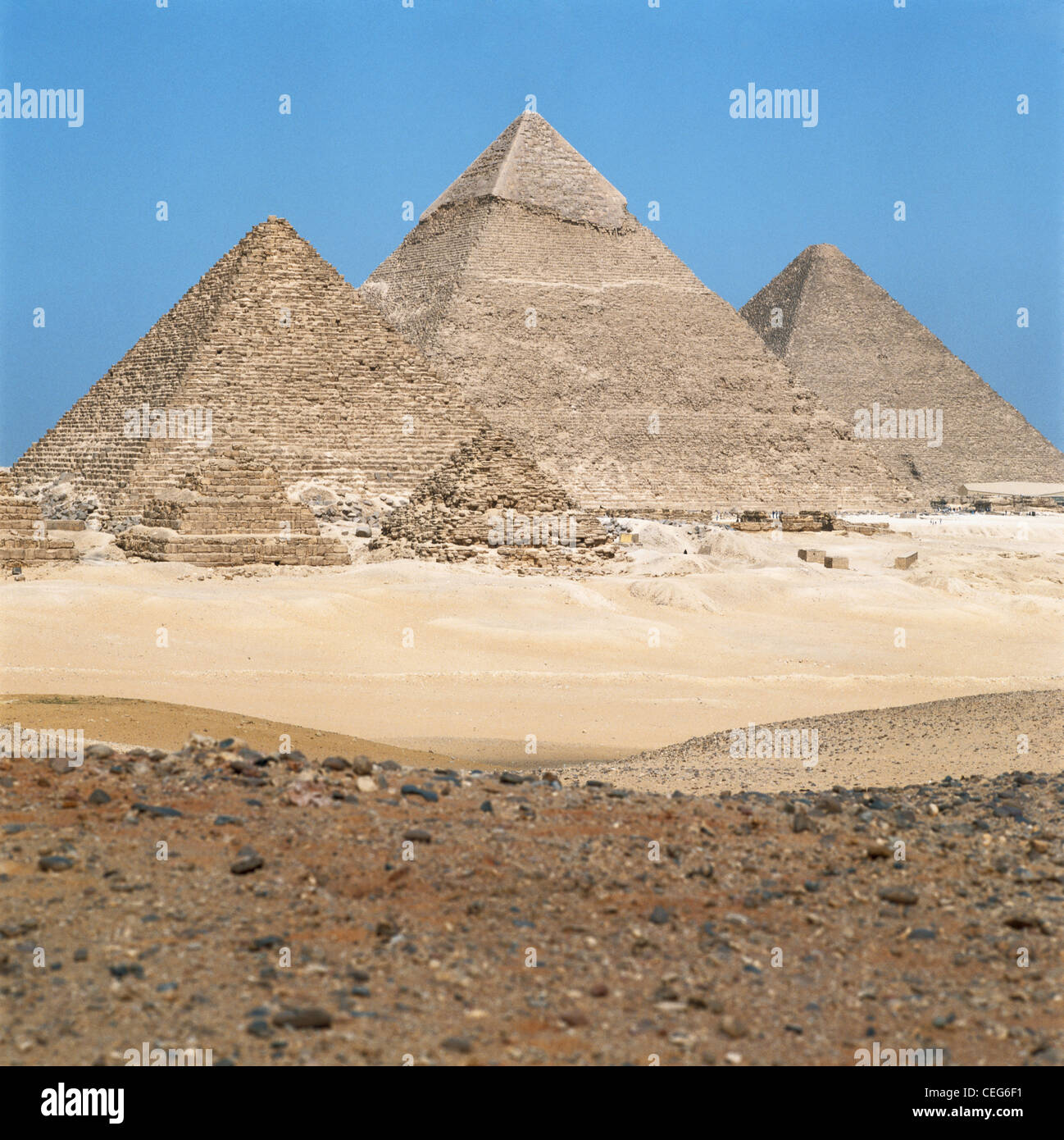 Die Ägyptischen Pyramiden, Giza Plateau, Kairo, Ägypten, Nordafrika Stockfoto