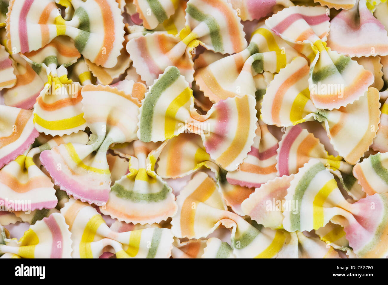 Pasta Farfalline Fantasia Muster. Stockfoto