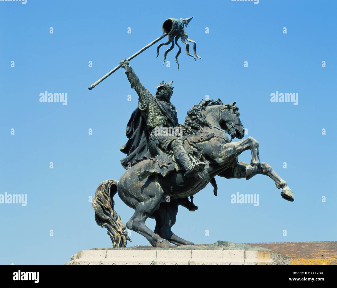 William der Eroberer Statue Falaise Normandie Frankreich Stockfoto