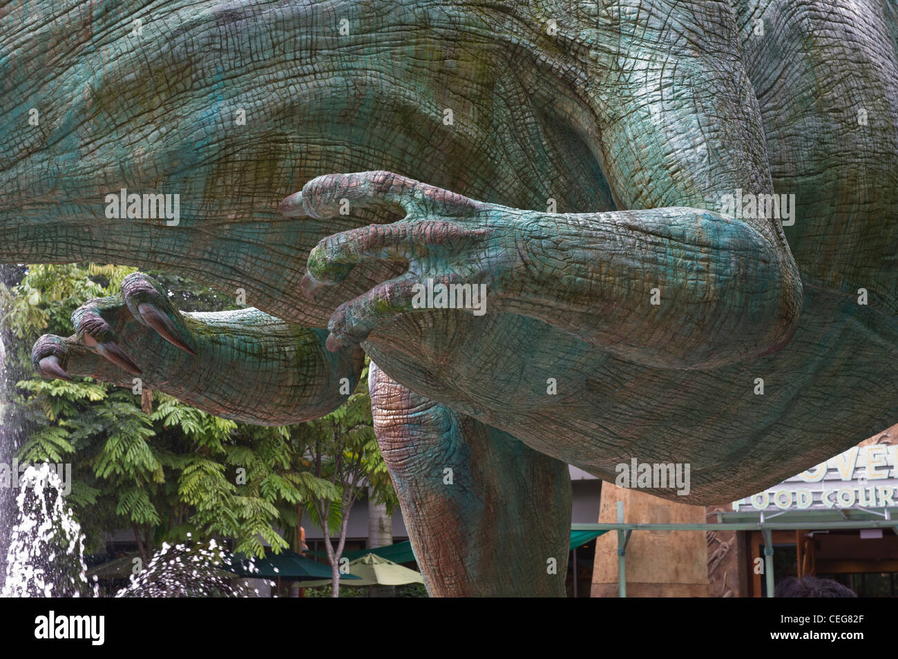 Klauen der Spinosaurus, die verlorene Welt, Jurassic Park, Singapur. Stockfoto