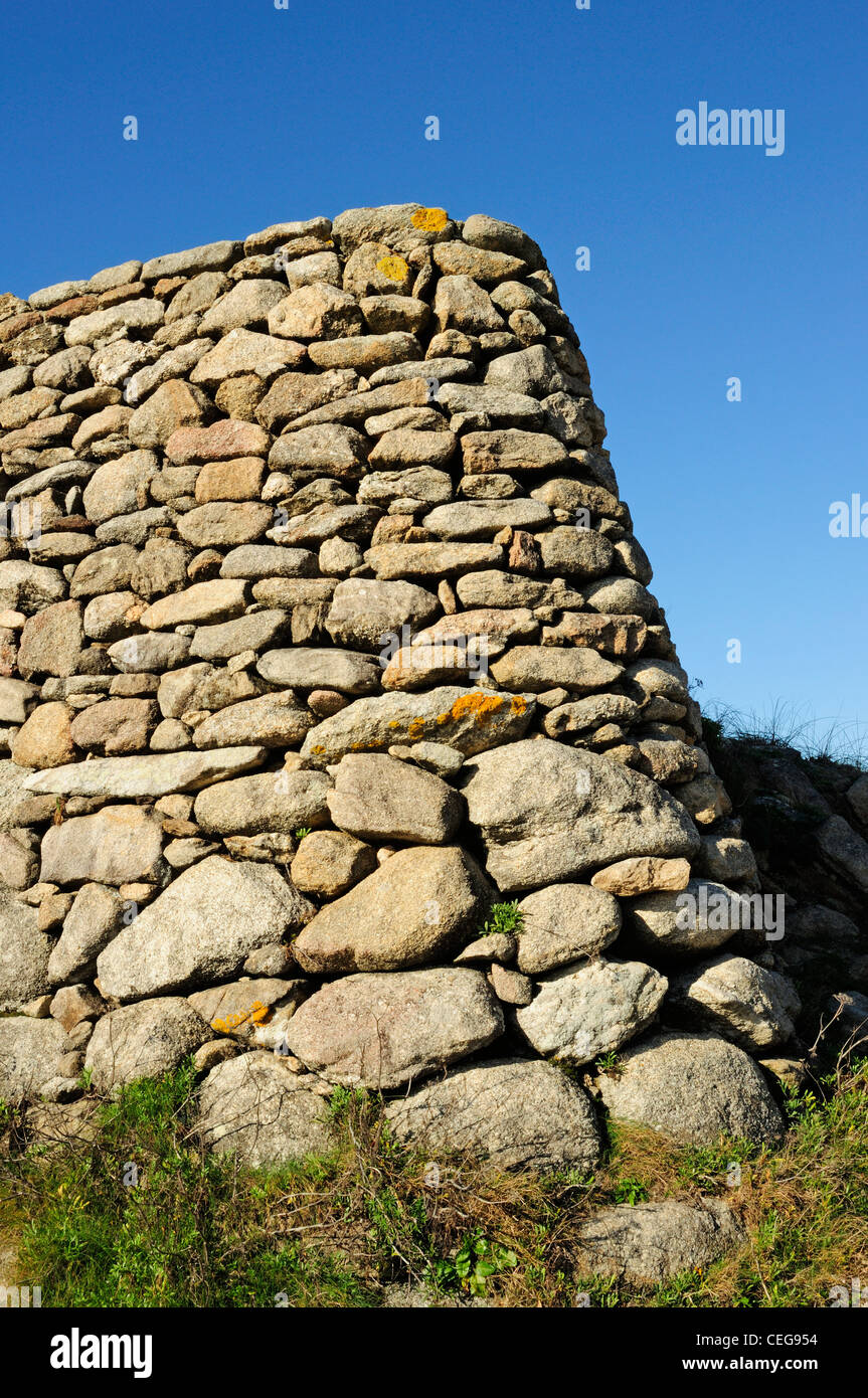 Ruinen der menschlichen Siedlung von Castro de Nähe. Porto Son, Galicien, Spanien Stockfoto
