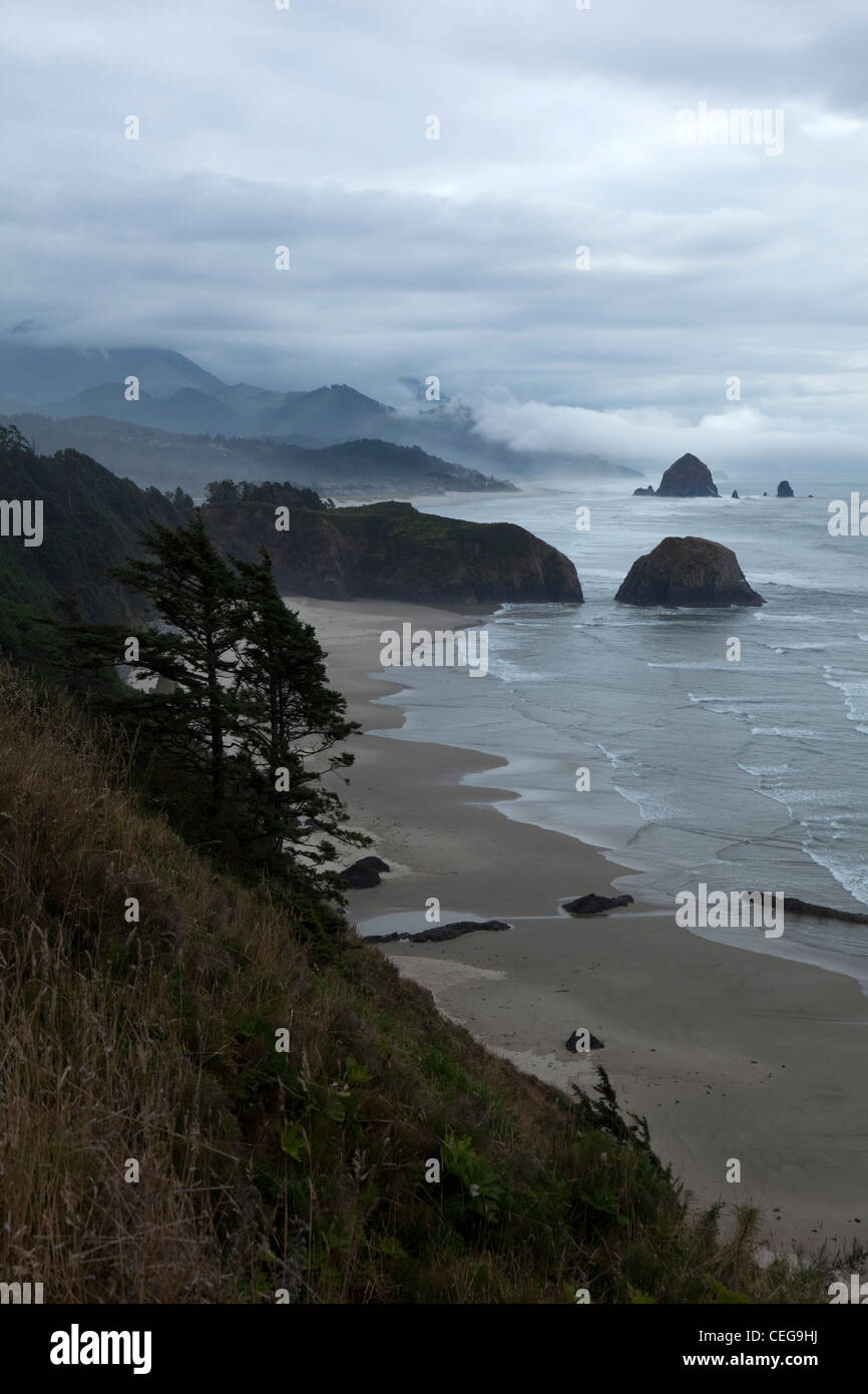 Ein Blick auf die Küste von Oregon bei Cannon Beach, Oregon, USA. Stockfoto