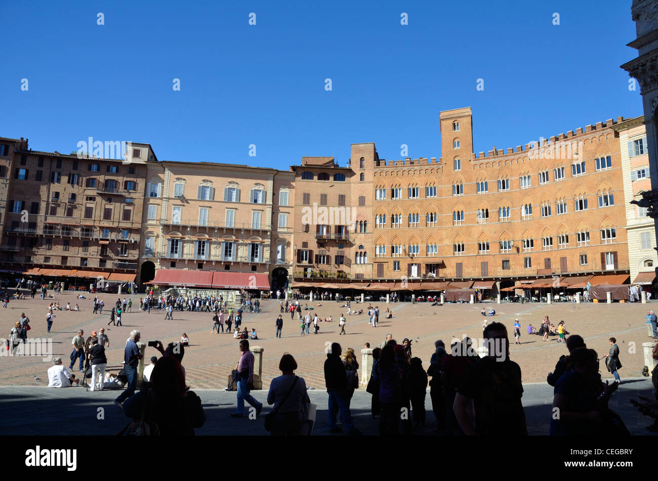 Piazza del Campo in Siena, Toskana, Italien, Europa Stockfoto