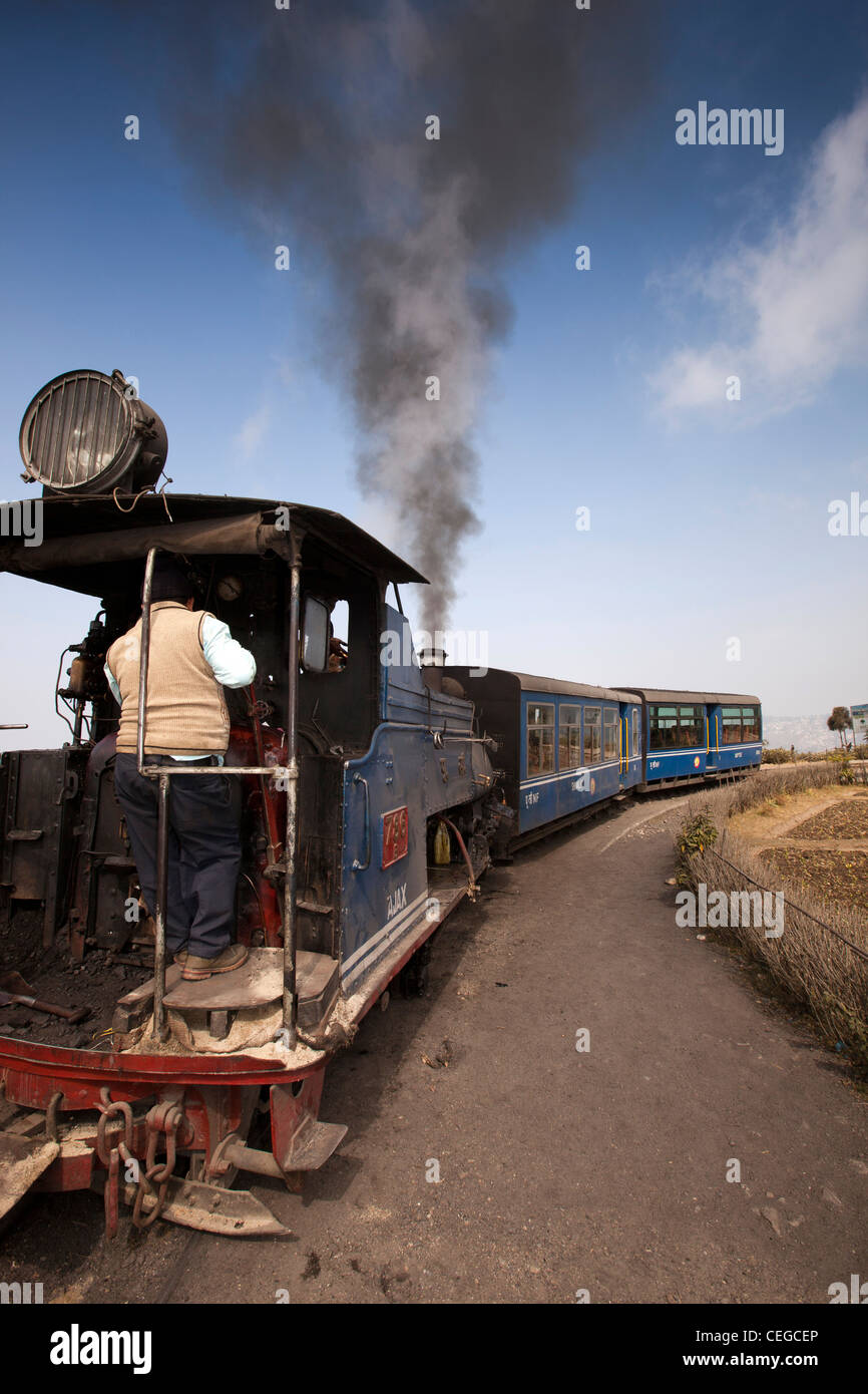 Indien, Westbengalen, Darjeeling Batasia Loop, Himalayan Mountain Railway train 786b Ajax Stockfoto