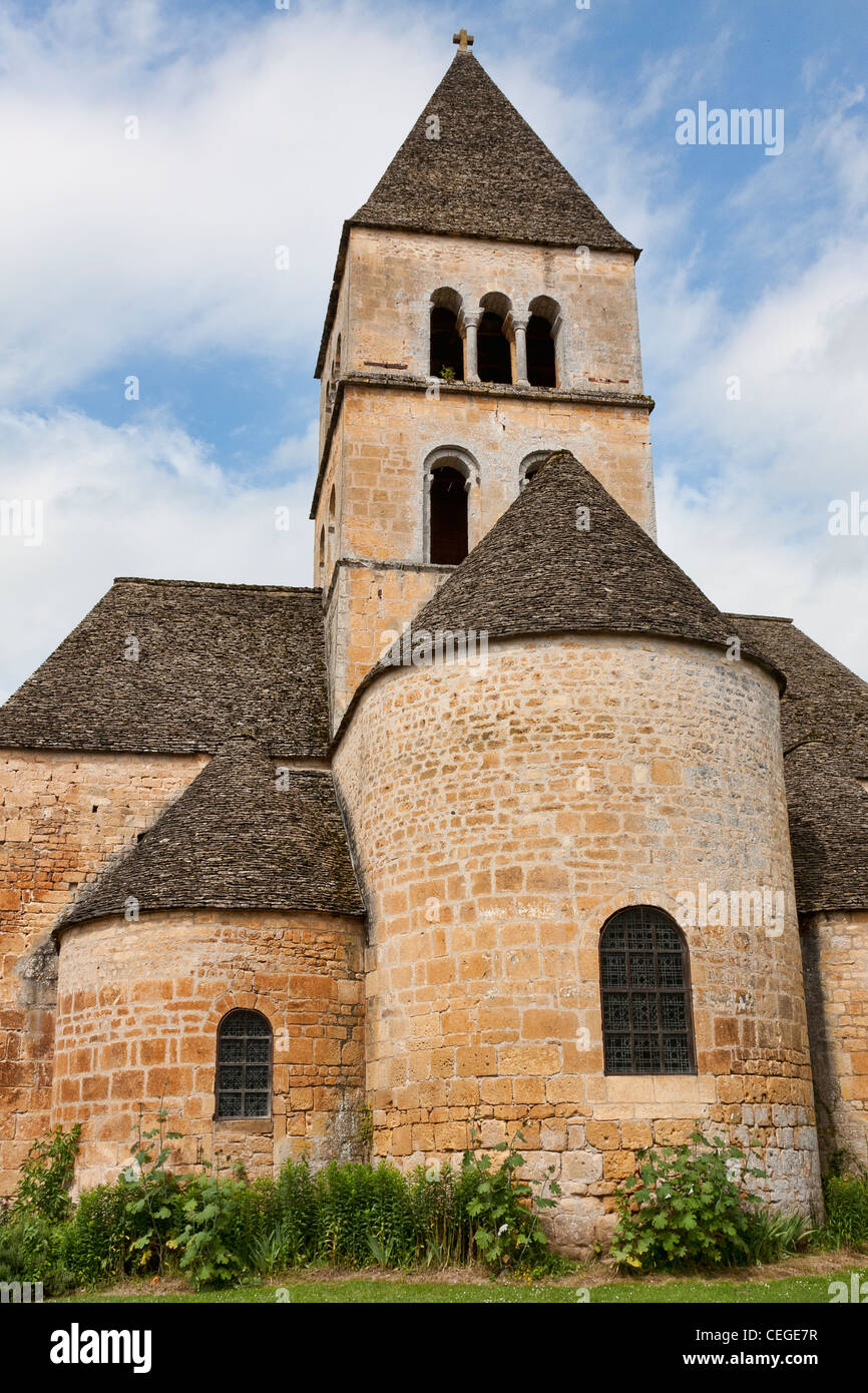 Romanische Kirche in St. Leon Sur Vézère Stockfoto