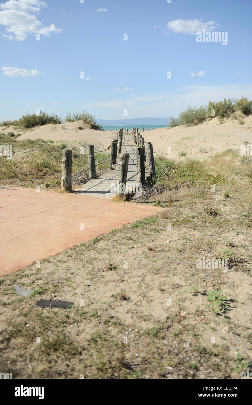 Sandstrand in Riumar, Deltebre, Spanien Stockfoto