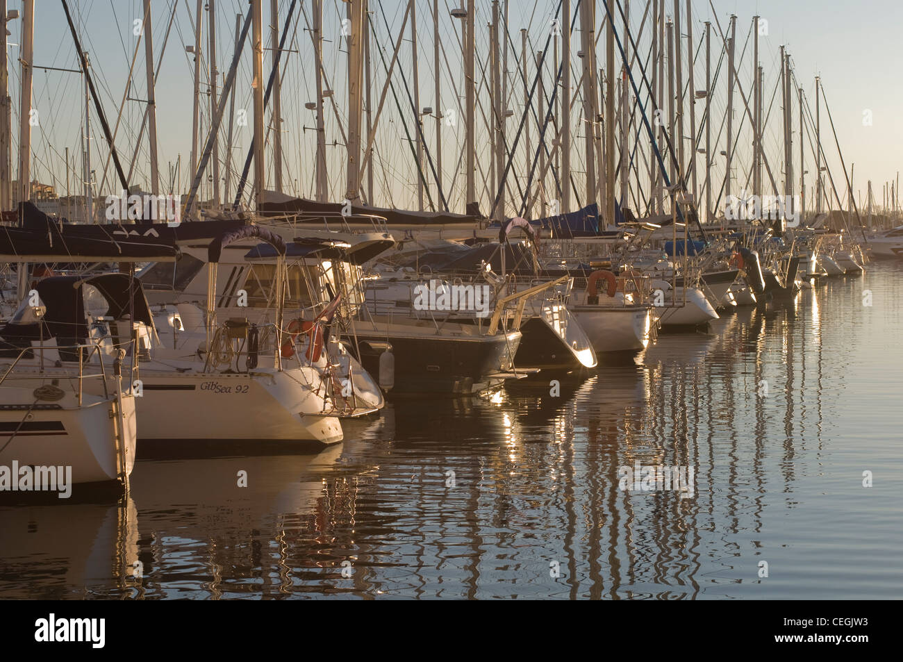 Boote im Hafen, Zentrum Port Cap d ' Agde, Herault Languedoc Stockfoto