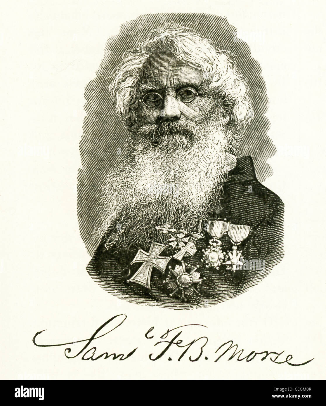 Samuel Morse erfand der elektrische Fernschreiber, entwickelt den Morse