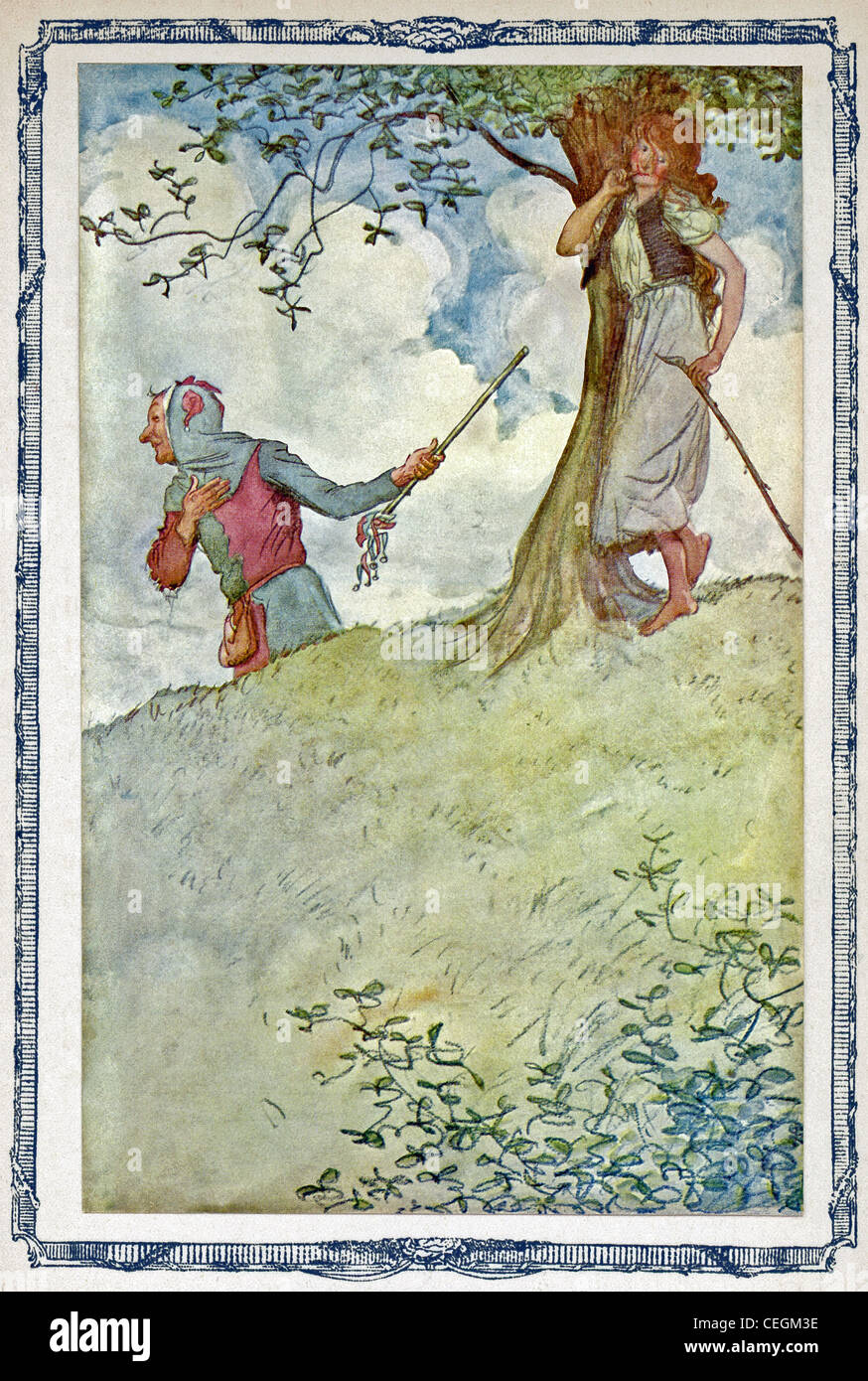 Dieses Bild zeigt Prüfstein, den Court Fool with Audrey, ein Mädchen vom Lande. Er sagt: "eine ungestalten Sache, aber meine eigenen." Stockfoto