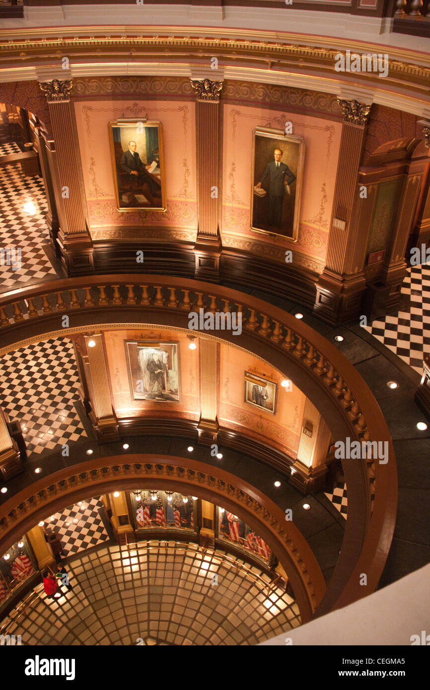 Rotunde der Michigan State Capitol Building, Lansing, Michigan, USA Stockfoto