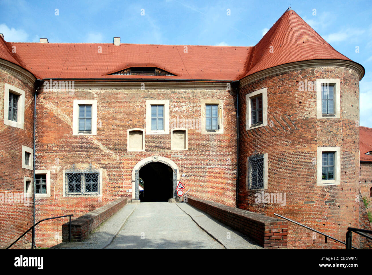 Torhaus der Burg Eisenhardt in Bad Belzig. Stockfoto