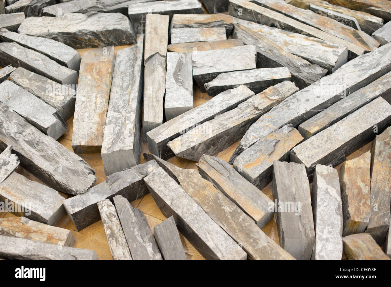 Delabole Bristol Schiefer Kreis vom Künstler Richard Long, bei Bristol City Art Gallery Stockfoto