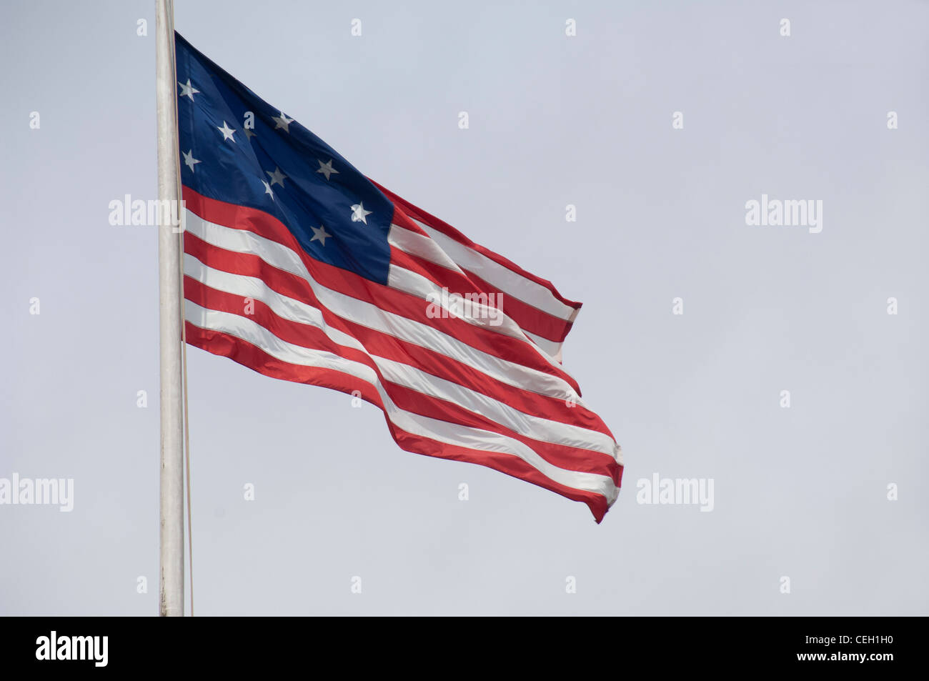 Maryland, Baltimore. fort mchenry National Monument und historische Schrein. "Die star-spangled banner' Flag. Stockfoto