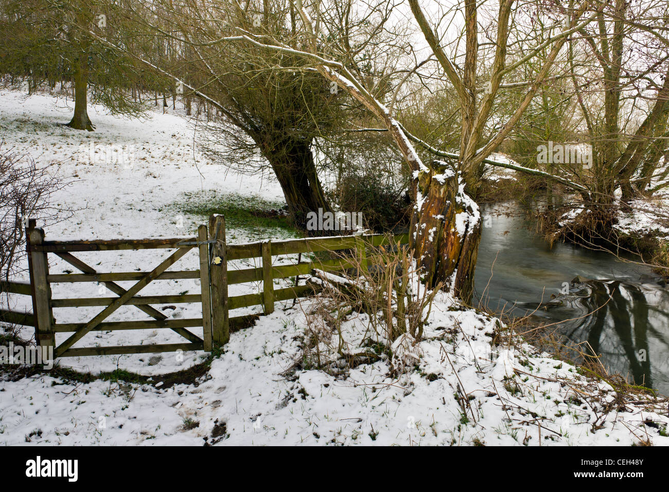 Wiltshire Winterlandschaft Stockfoto