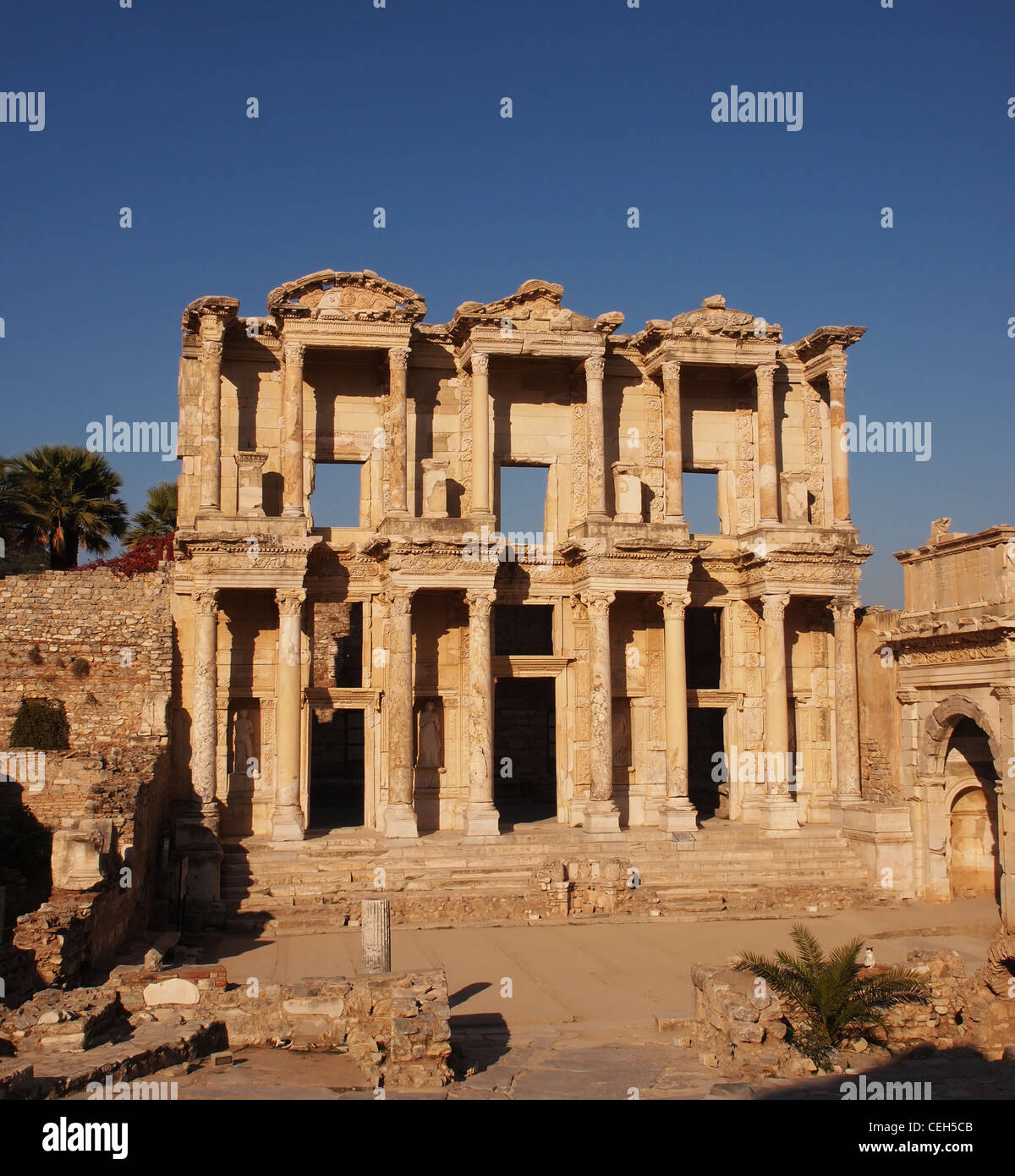 Bibliothek von Celsus, Ephesus, Türkei Stockfoto