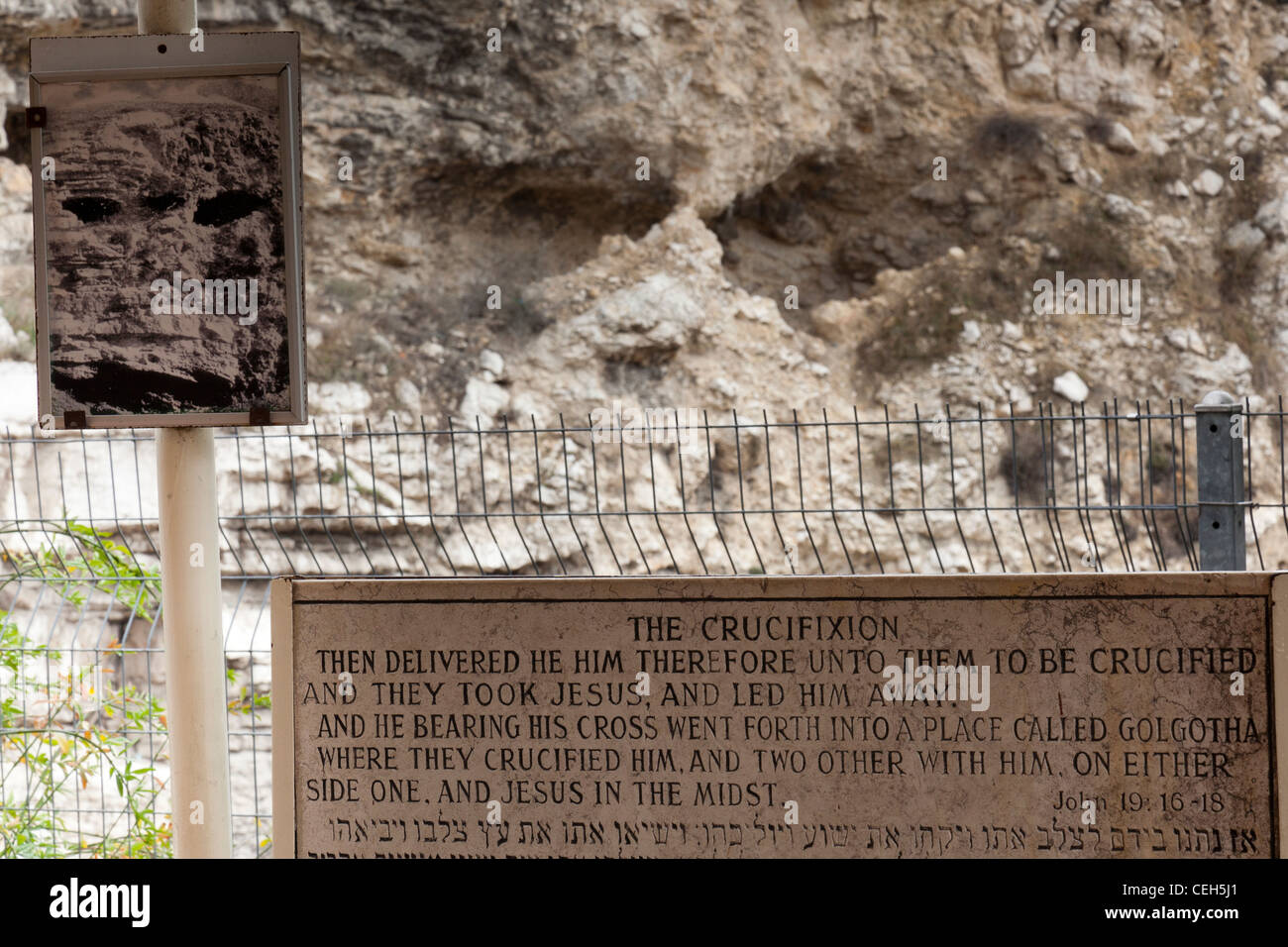 Der Steinbruch-Hang, behauptete, Golgatha, in der Nähe das Gartengrab in Jerusalem zu sein, Stockfoto