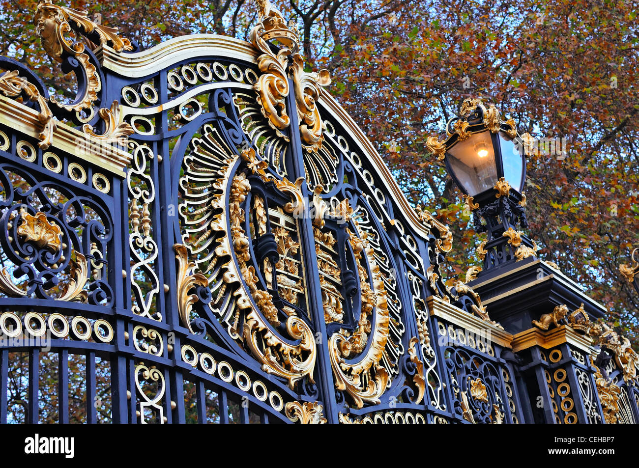 London: Zaun Green Park Stockfoto