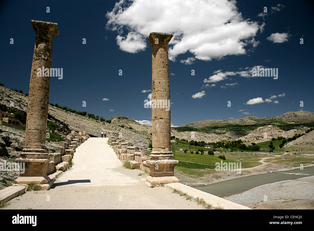 Roman Cendere oder Septimius-Severus-Brücke, Provinz Adiyaman, Südosttürkei Stockfoto
