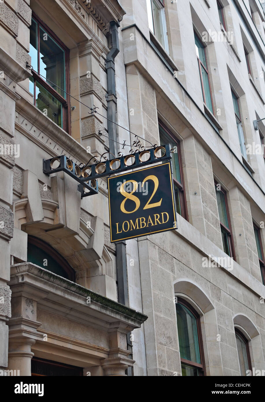 London: 82 Lombard street Stockfoto