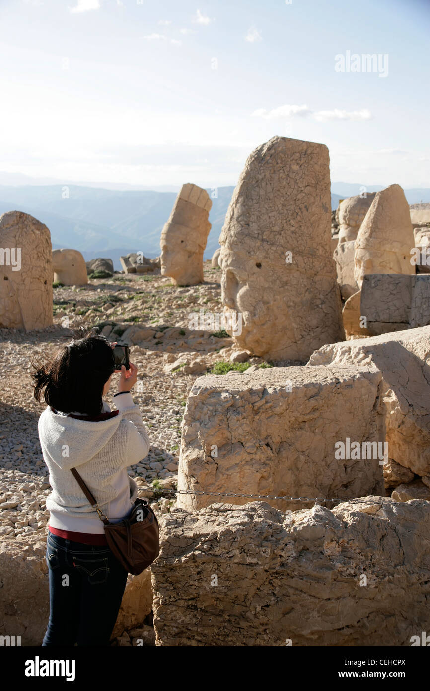 Fotografieren auf Mount Nemrut, Provinz Adiyaman, Südosten der Türkei Stockfoto