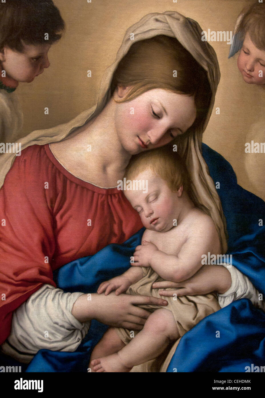 Mary Child Christus Le Sommeil de Enfant - das Kind schlafen von Sassoferrato Giovanni Battista Salvi 1609 1685 Stockfoto