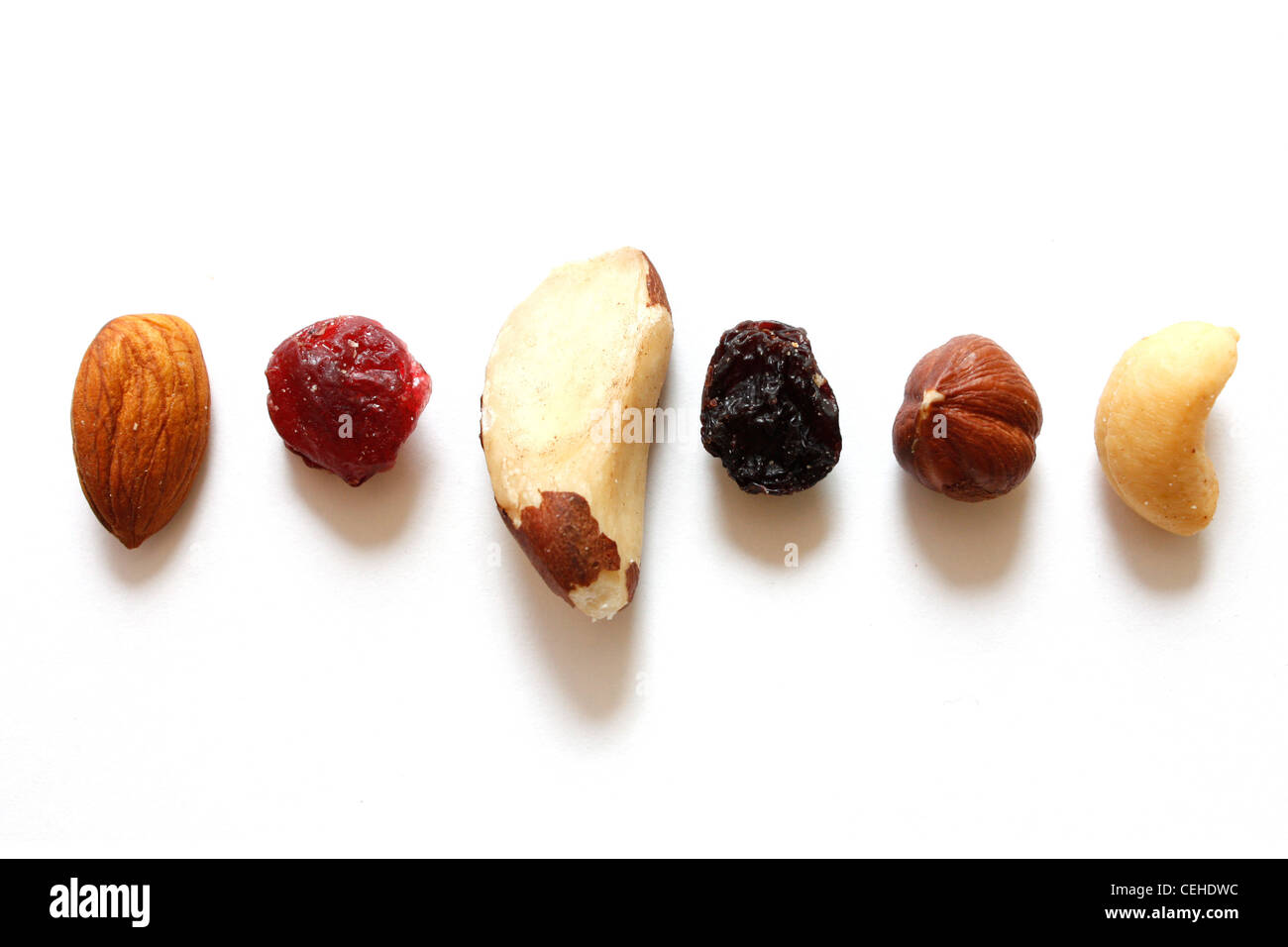 Früchten und Nüssen gemischt in einer Healht Weise Stockfoto