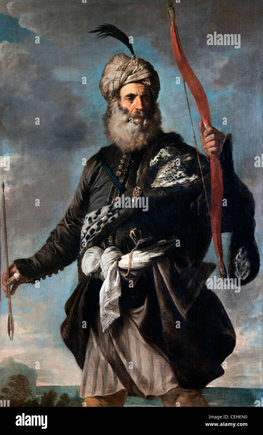 Querrier Orientalische Krieger Pirat Saraceno 1650 Pier Francesco Mola 1612-1666 Hochbarock Italien Stockfoto