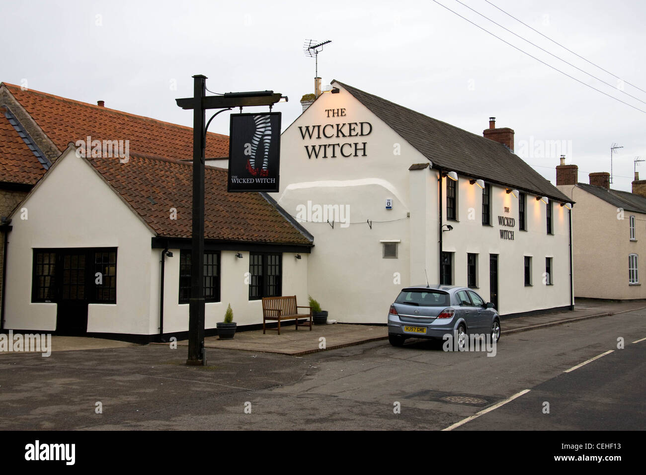 Die böse Hexe Gastro Pub am Ryhall, Rutland Teil im Besitz von Darren Ferguson Krippe von Peterborough United. Stockfoto