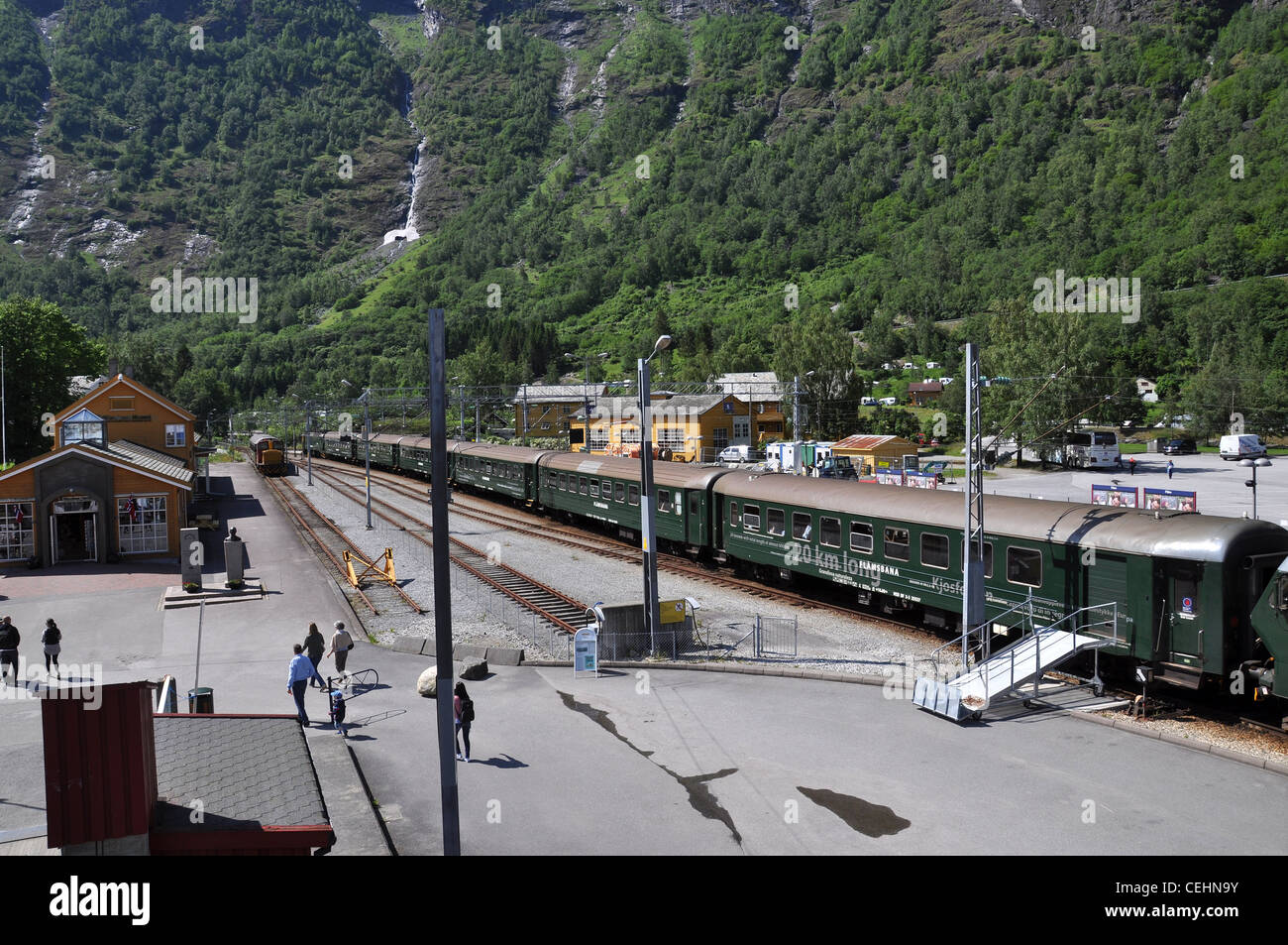 Flåmsbana Bahn, Flåms, Norwegen, Europa Stockfotografie Alamy