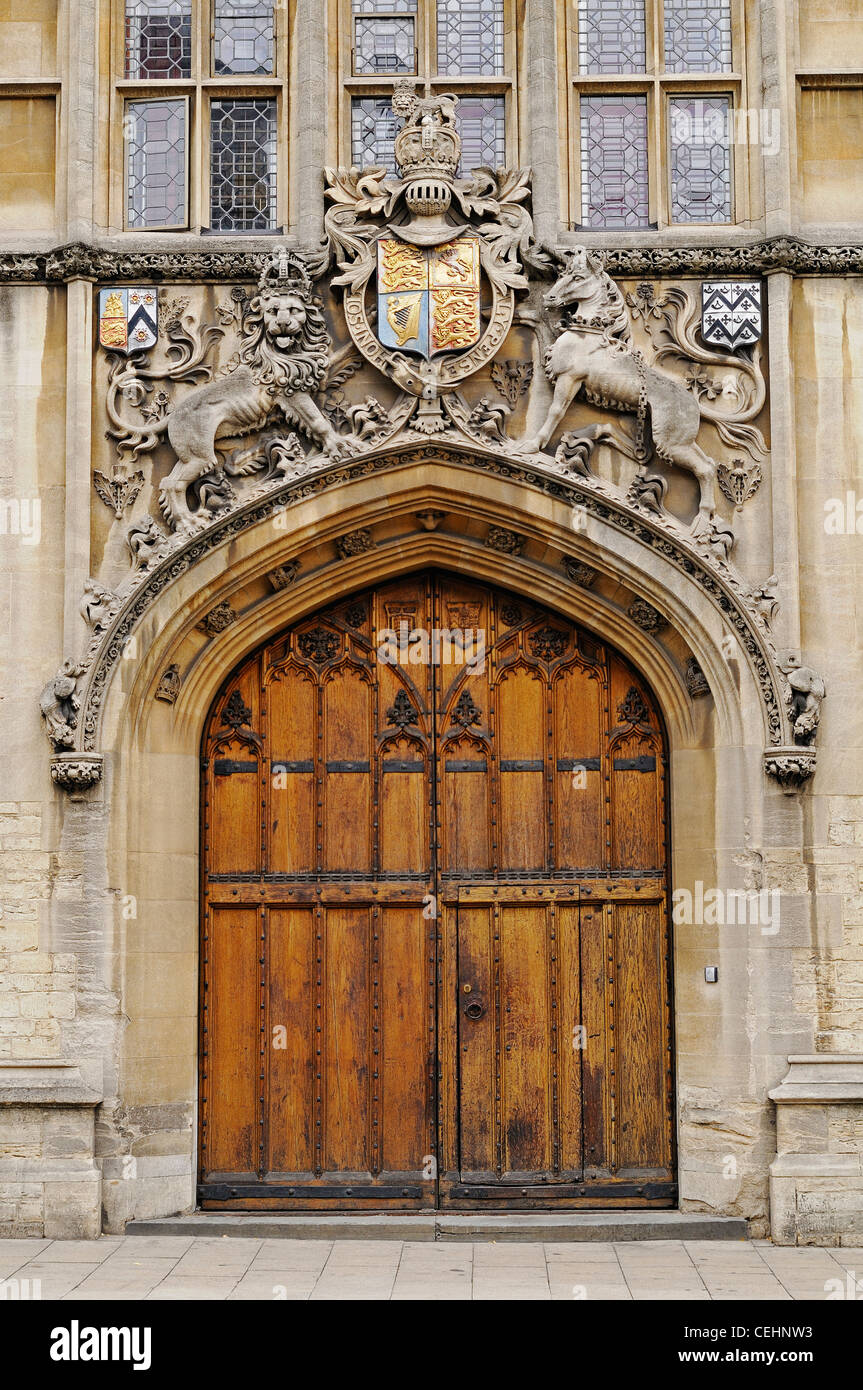 Oxford University, Brasenose College Tür, High Street, Oxford, UK. Stockfoto