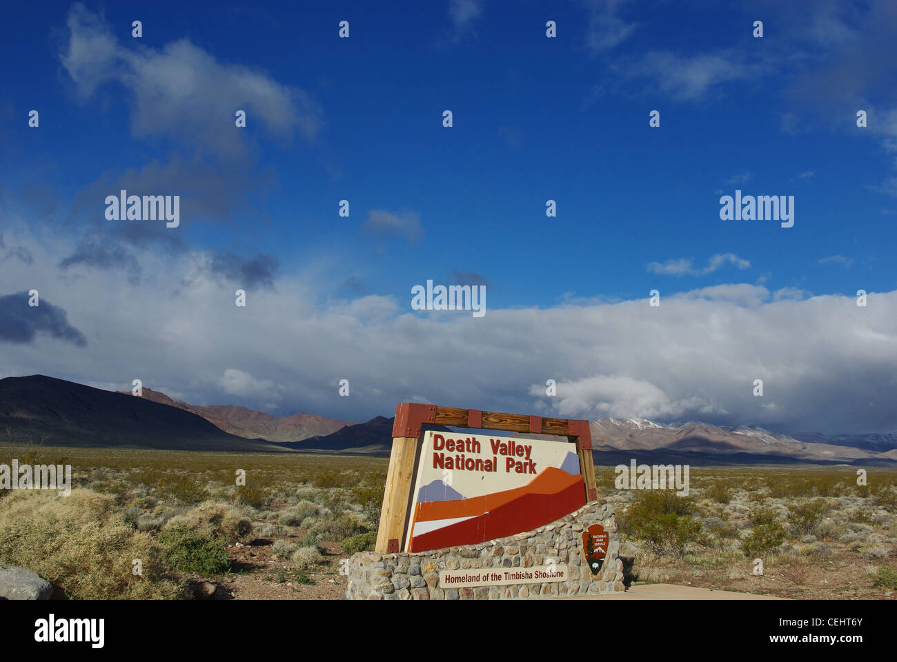 Willkommen im Death Valley Stockfoto