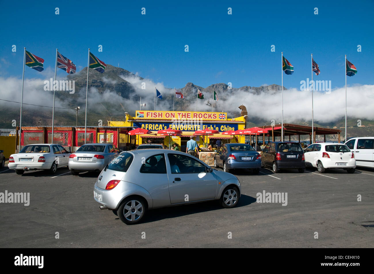 Snoekies Fischrestaurant, Hout Bay, Kapstadt, Westkap Stockfoto