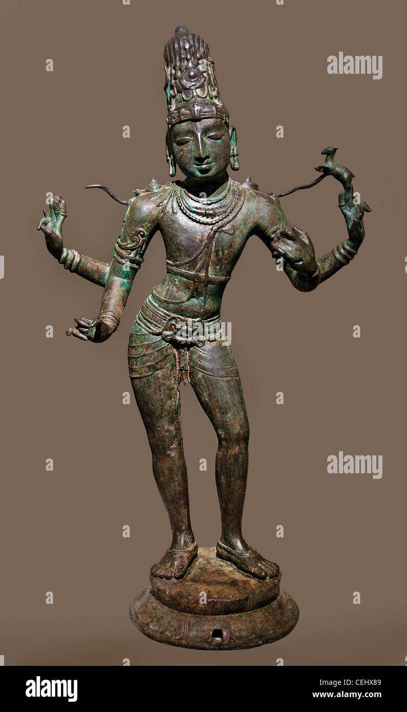 Shiva Hindu Meister Musik Bronze 11. Jahrhundert n. Chr. Chola Dynastie Tamil Nadu Indiens Stockfoto
