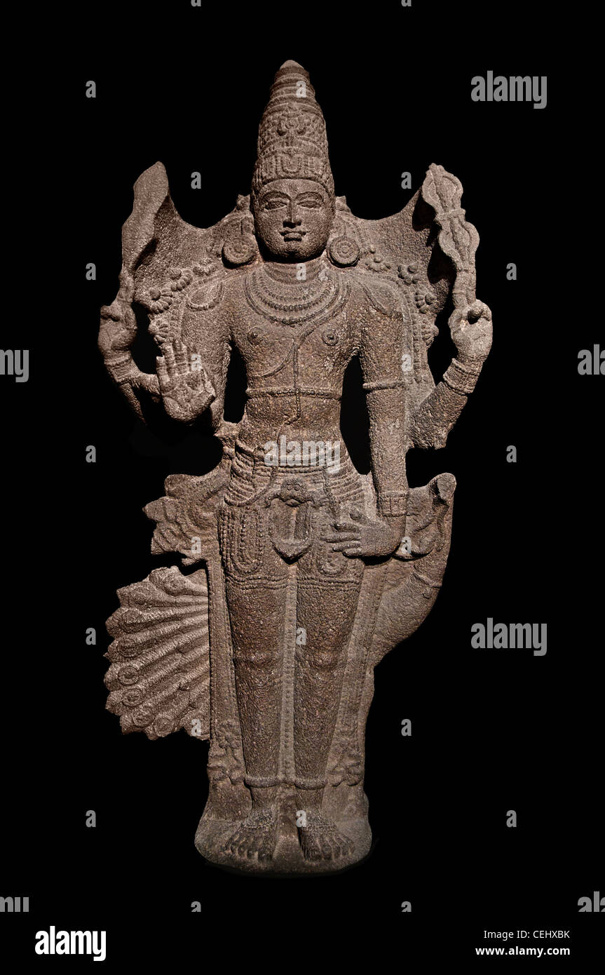 Skanda Gott des Krieges Chef der Armee der indischen Götter Tamil Nadu 14-15 Jh. Stockfoto