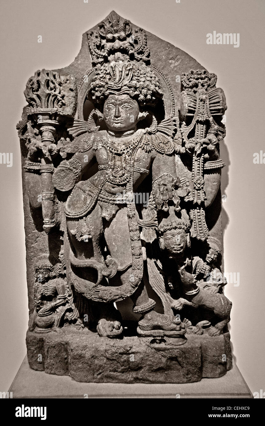 Schreckliche Form der Siva Shiva Bhairava Karnataka Hoysala Periode Indien 12 Jahrhundert Stockfoto