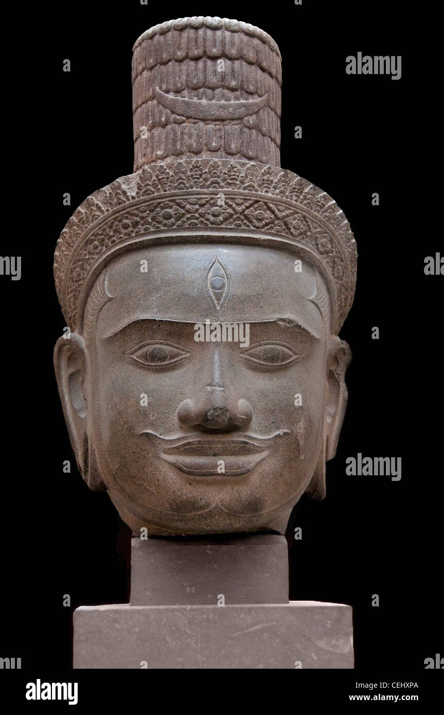 Shiva Hindu Gott Sandstein 10. Jahrhundert kambodschanischen Bakong Stil Khmer-Kambodscha Stockfoto