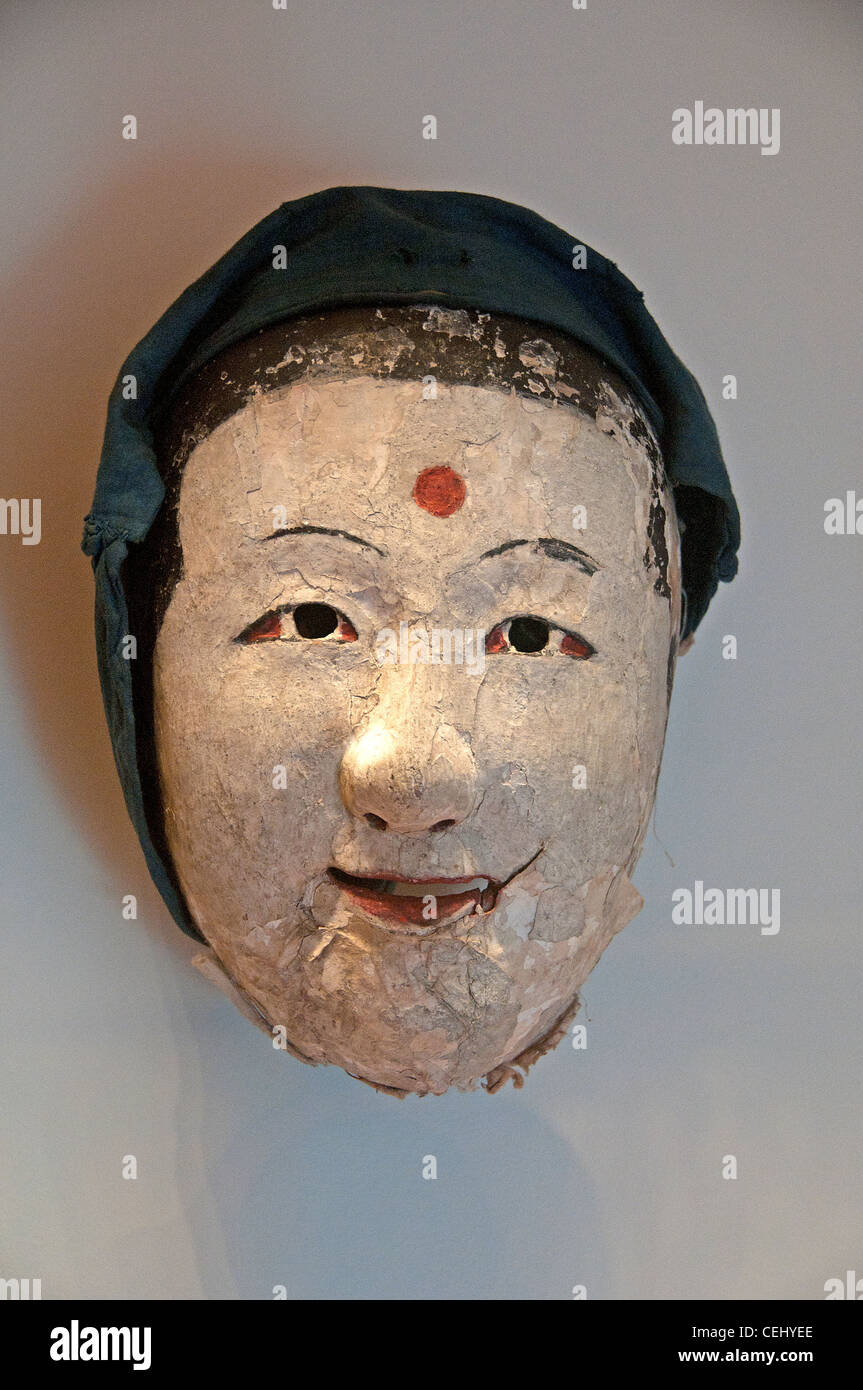 Mönch-Maske lackiert Holz Joseon Periode aus dem 17. Jahrhundert koreanische Korea Stockfoto