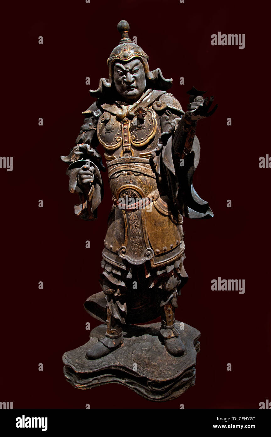 Bishamon zehn Vormund König Norden Gott der Schatz Reichtum Krieger Vaisravana Kamakura Periode Japan japanische 13 Jahrhundert n. Chr. Stockfoto