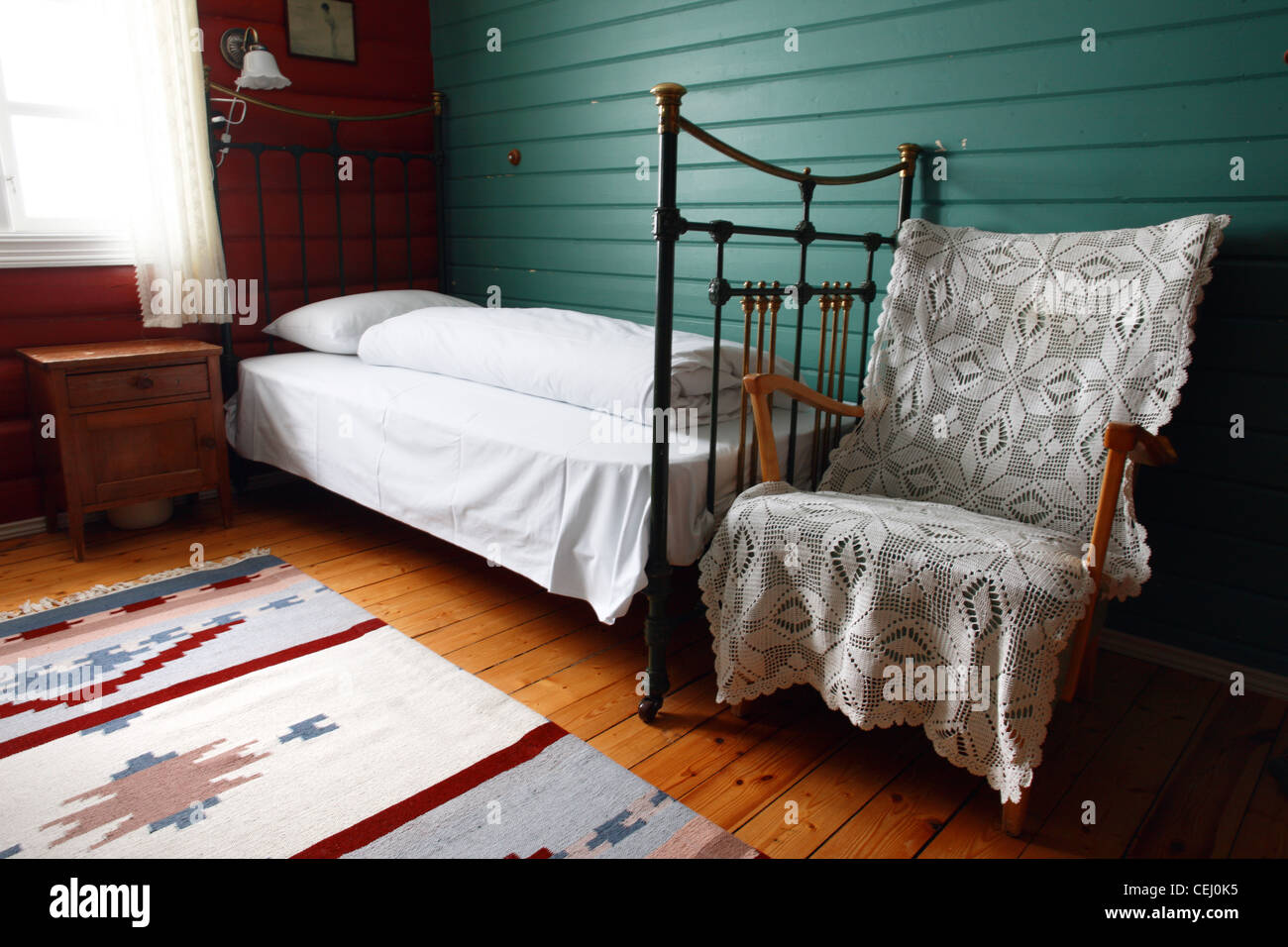 Norwegen, 20120212, Kamben, historische Hotelzimmer Stockfoto