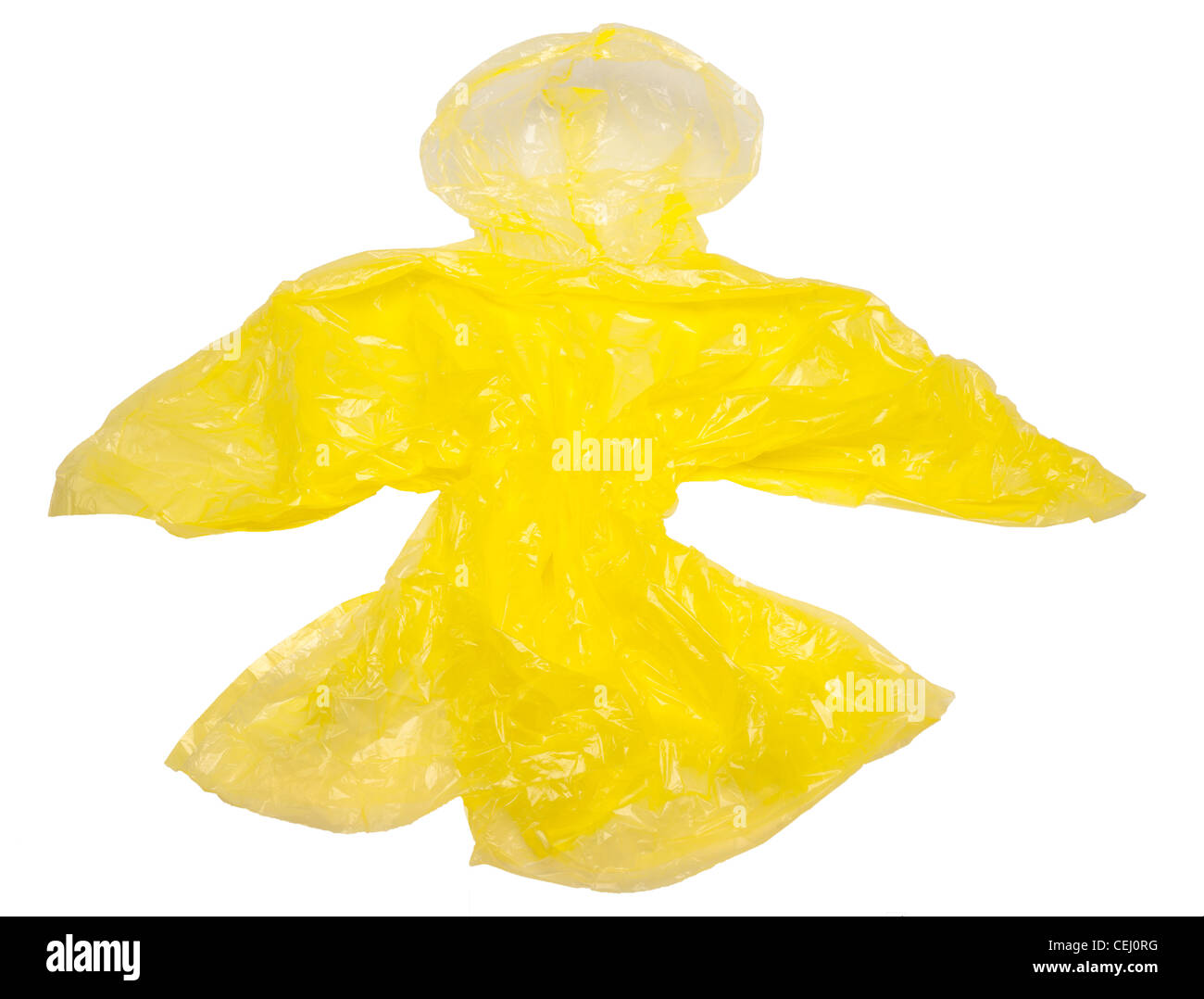Praktische ausziehbare leichte Kunststoff Poncho Regen anorak Stockfoto
