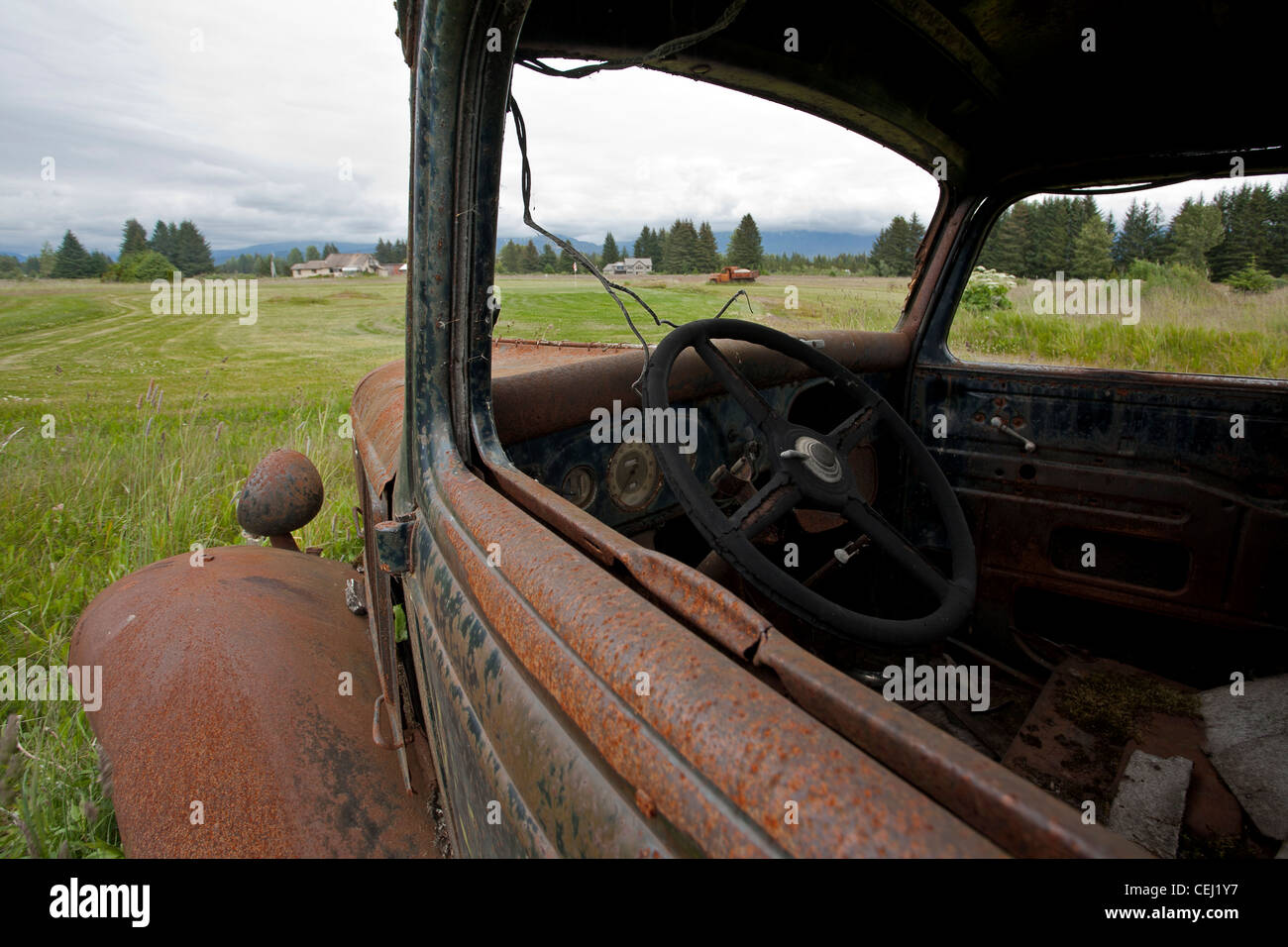 Verlassene Ford LKW. Alaska. USA Stockfoto