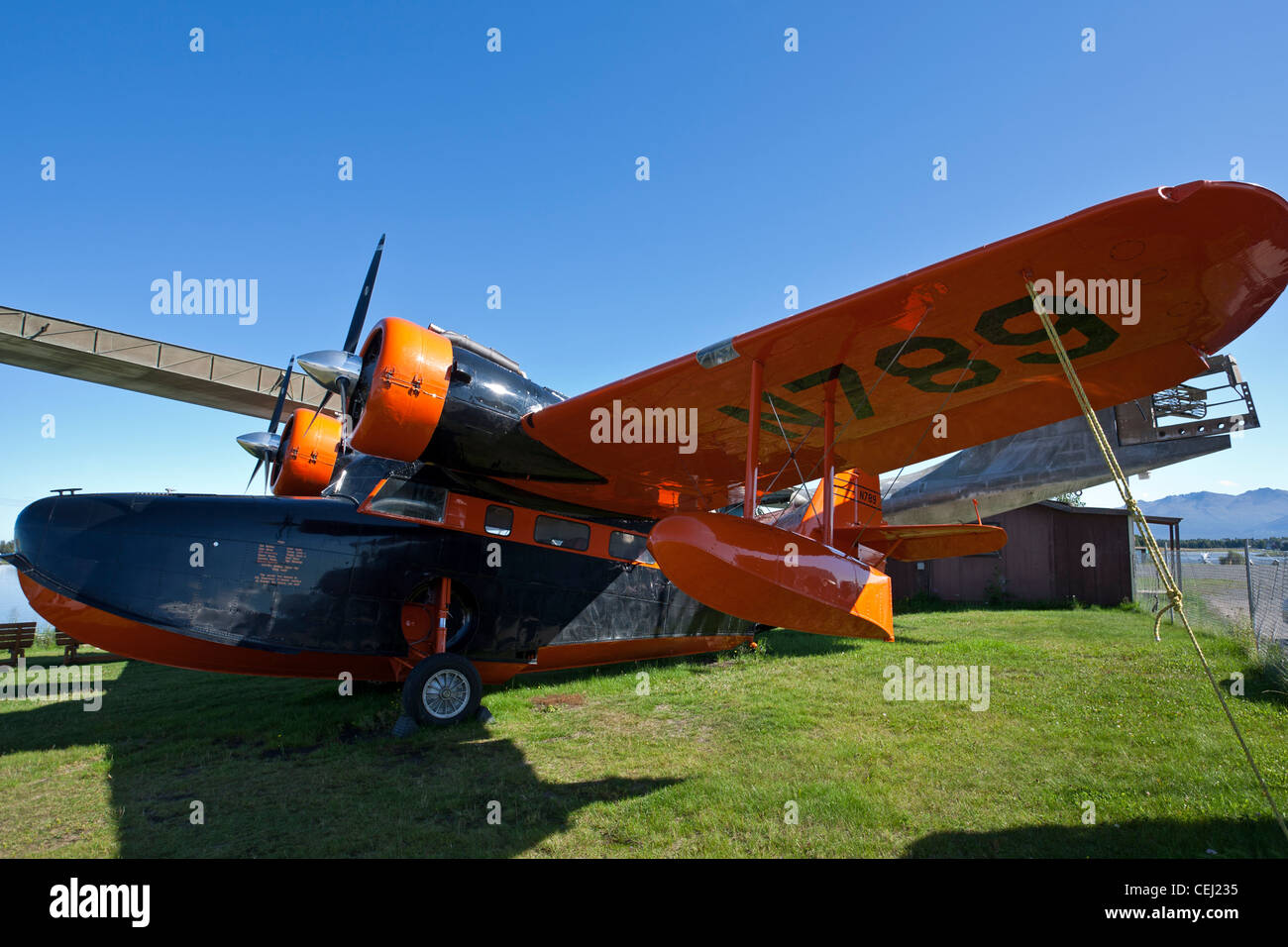 Grumman G-21A "Gans" Amphibien-Flugzeuge (1944). Alaska Aviation Museum. Anchorage. Alaska. USA Stockfoto