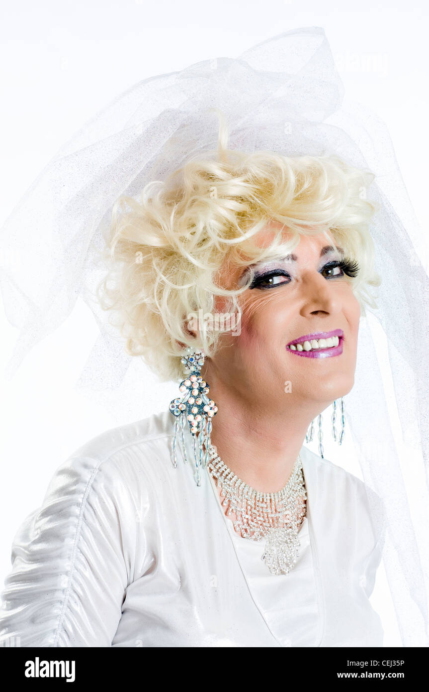 Travestie in voller Bühnenmakeup Stockfotografie Alamy