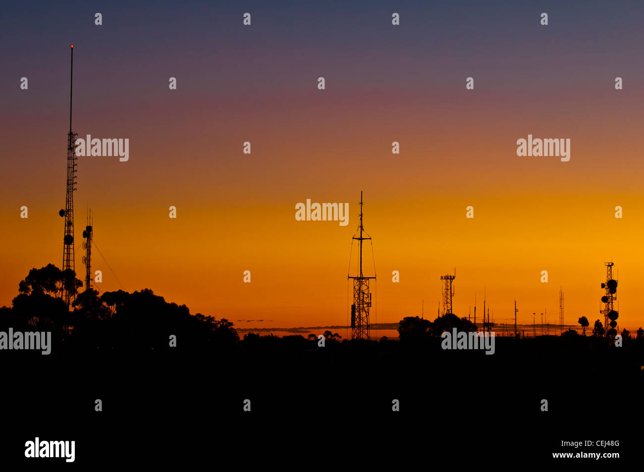 Sonnenuntergang über dem Pazifischen Ozean, Blick vom Mount Soledad in La Jolla Shores in der Nähe von San Diego, Kalifornien, USA Stockfoto